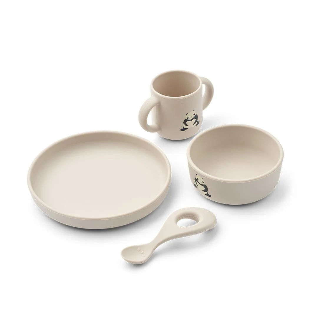 Liewood Vivi Printed Tableware Set - Panda / Sandy