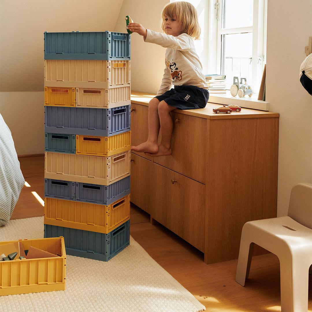 Liewood Weston Storage Box M 2-pack - Lemon Yellow - Image 4