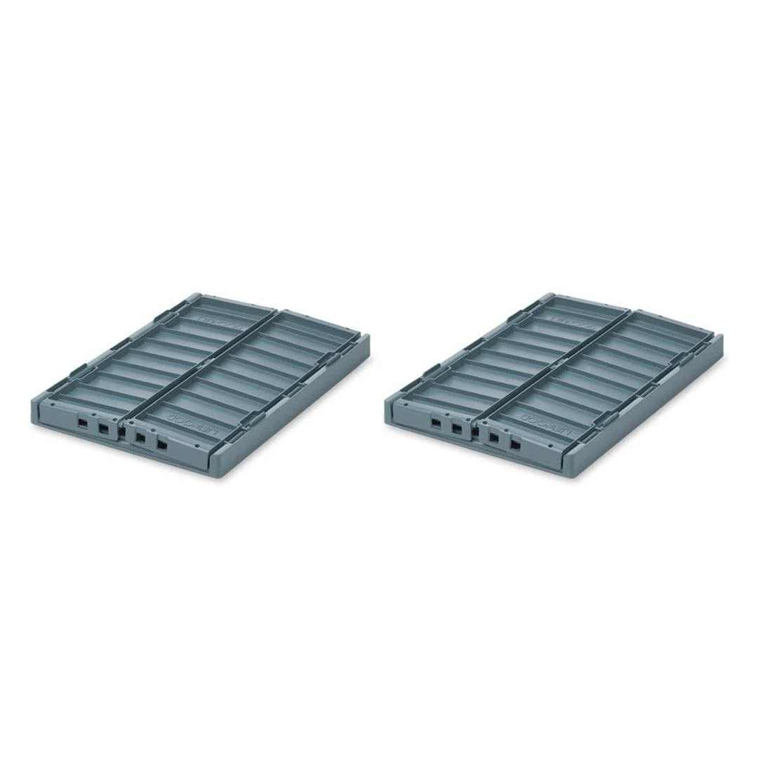 Liewood Weston Storage Boxes - Whale Blue - Medium - 2 Pack - Image 4