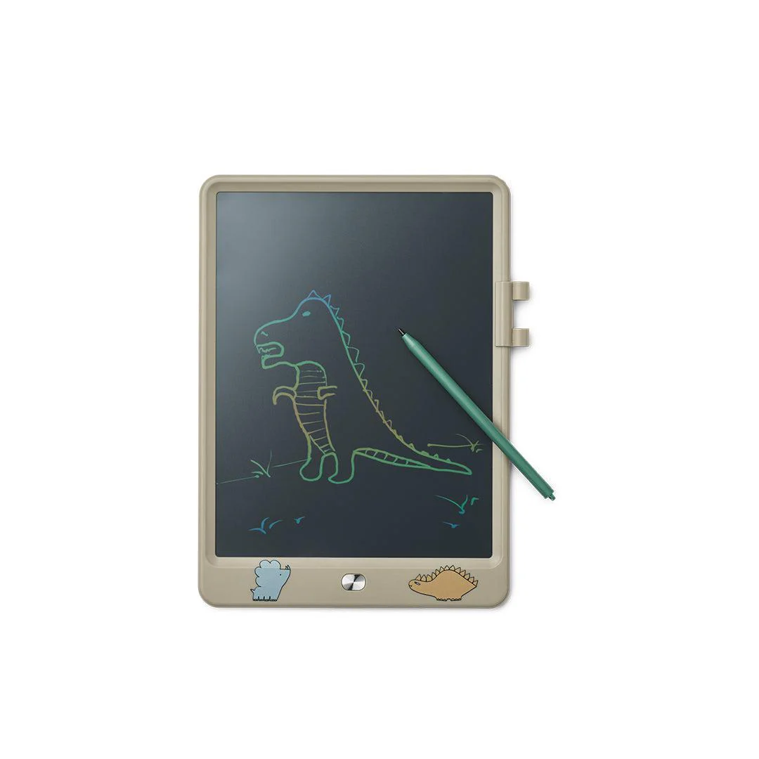 Liewood Zora Magic Drawing Board 10 Inches - Dinosaurs / Mist - Image 2