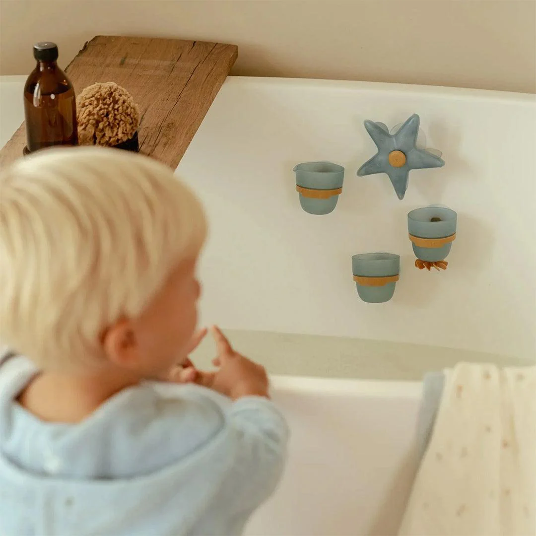 Little Dutch Bath Play Cups - Blue - Image 2
