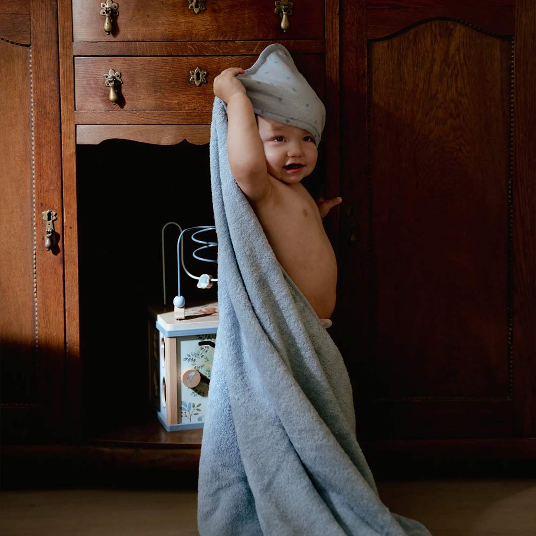 Little Dutch Hooded Towel - Pure Denim Blue - Image 3