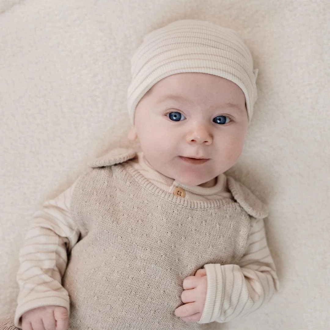 Little Dutch Knitted One-Piece - Soft Beige Melee - Image 2