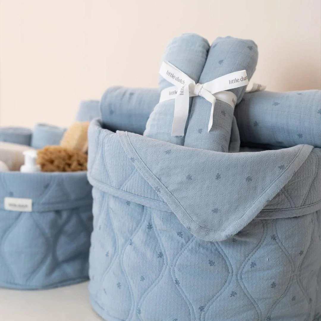 Little Dutch Muslin Swaddles - Pure Denim Blue - Image 3