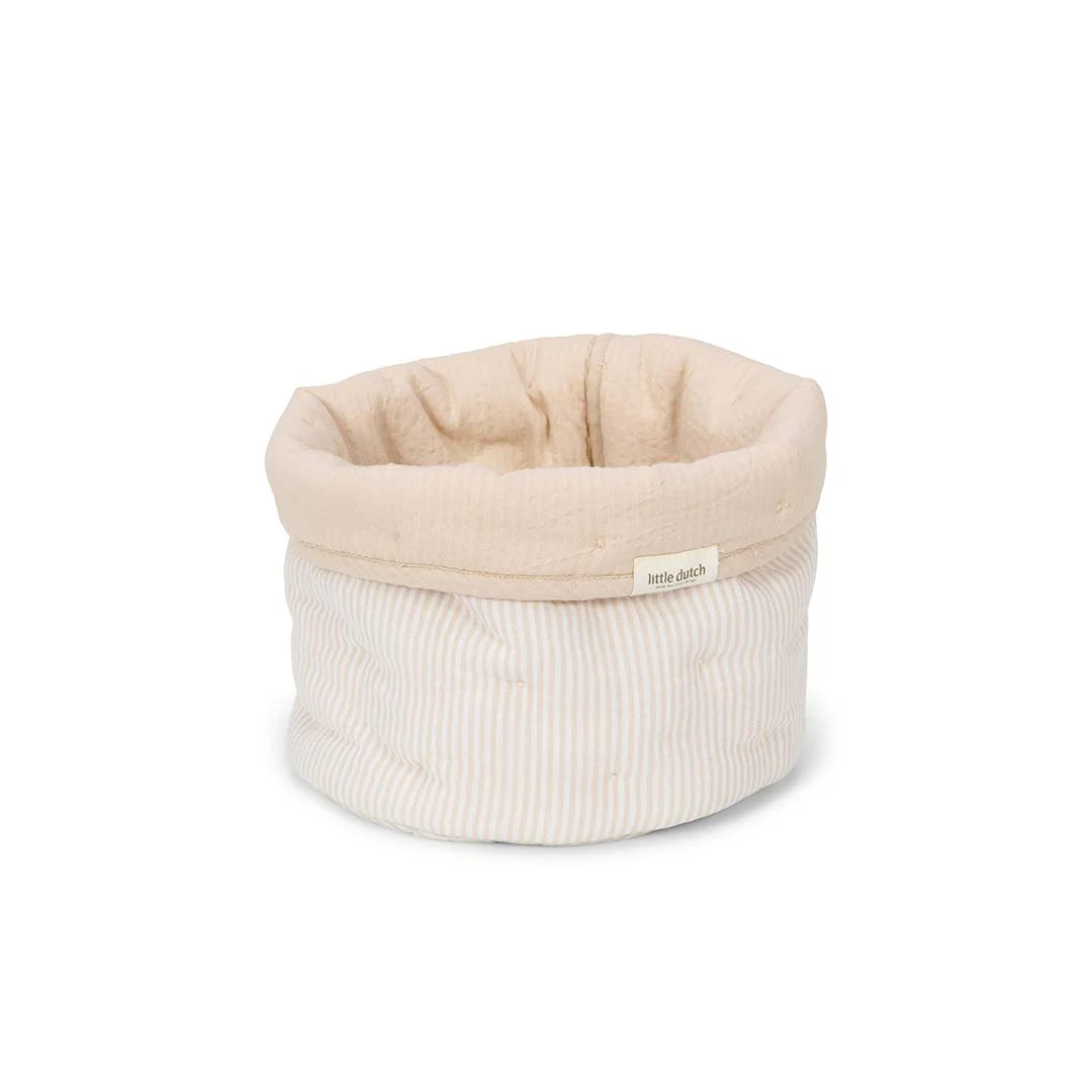 Little Dutch Storage Basket Small - Pure Soft Beige Stripe