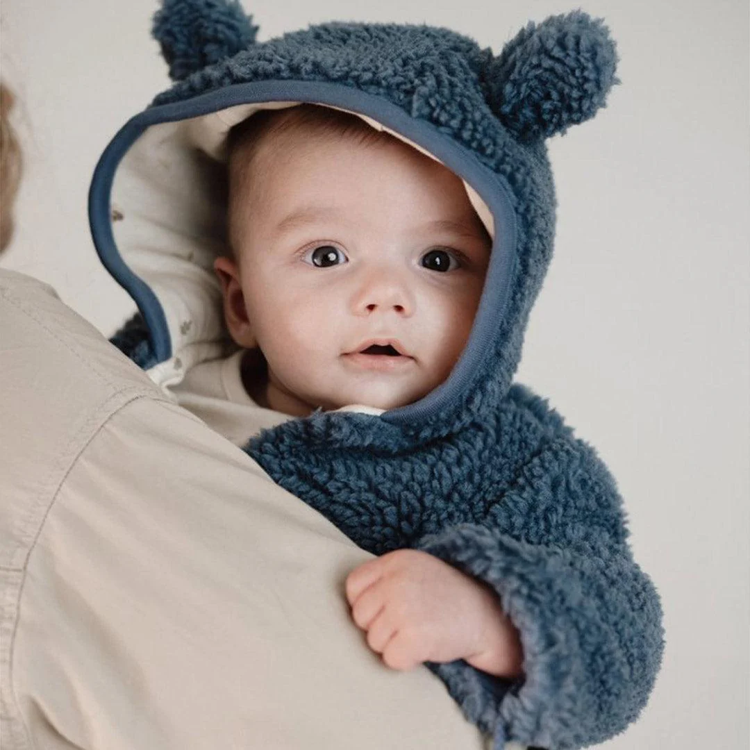 Little Dutch Teddy Cardigan - Stone Blue - Image 2