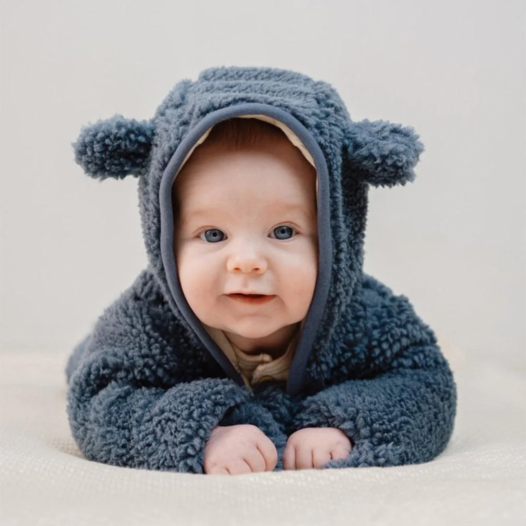 Little Dutch Teddy One-Piece Suit - Stone Blue - Image 2