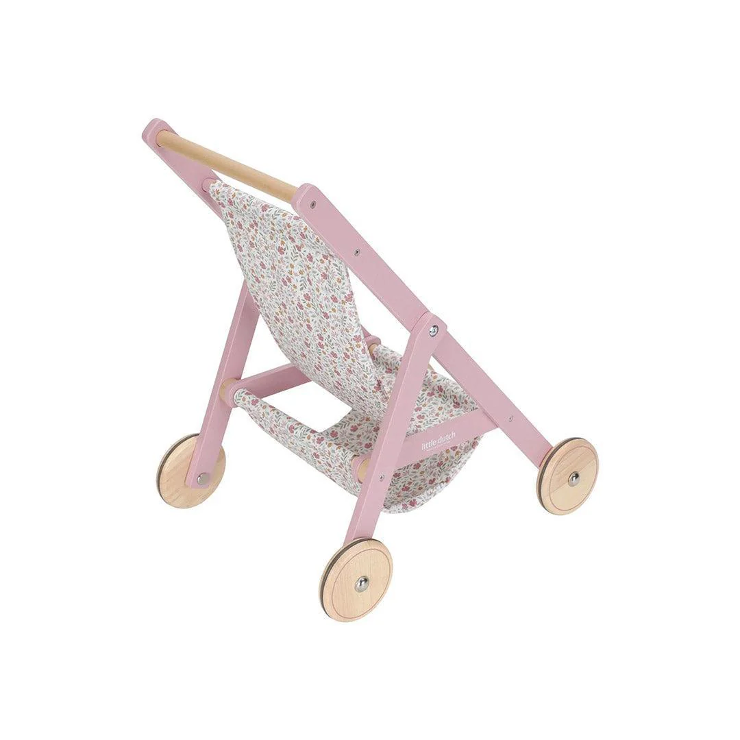 Little Dutch Wooden Doll Buggy - Pink - Image 5
