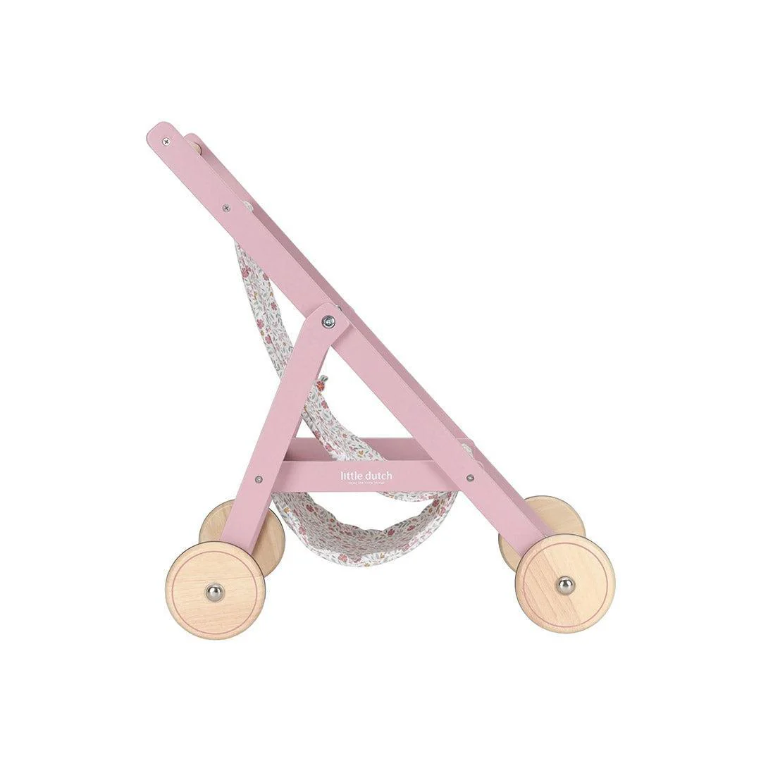Little Dutch Wooden Doll Buggy - Pink - Image 7
