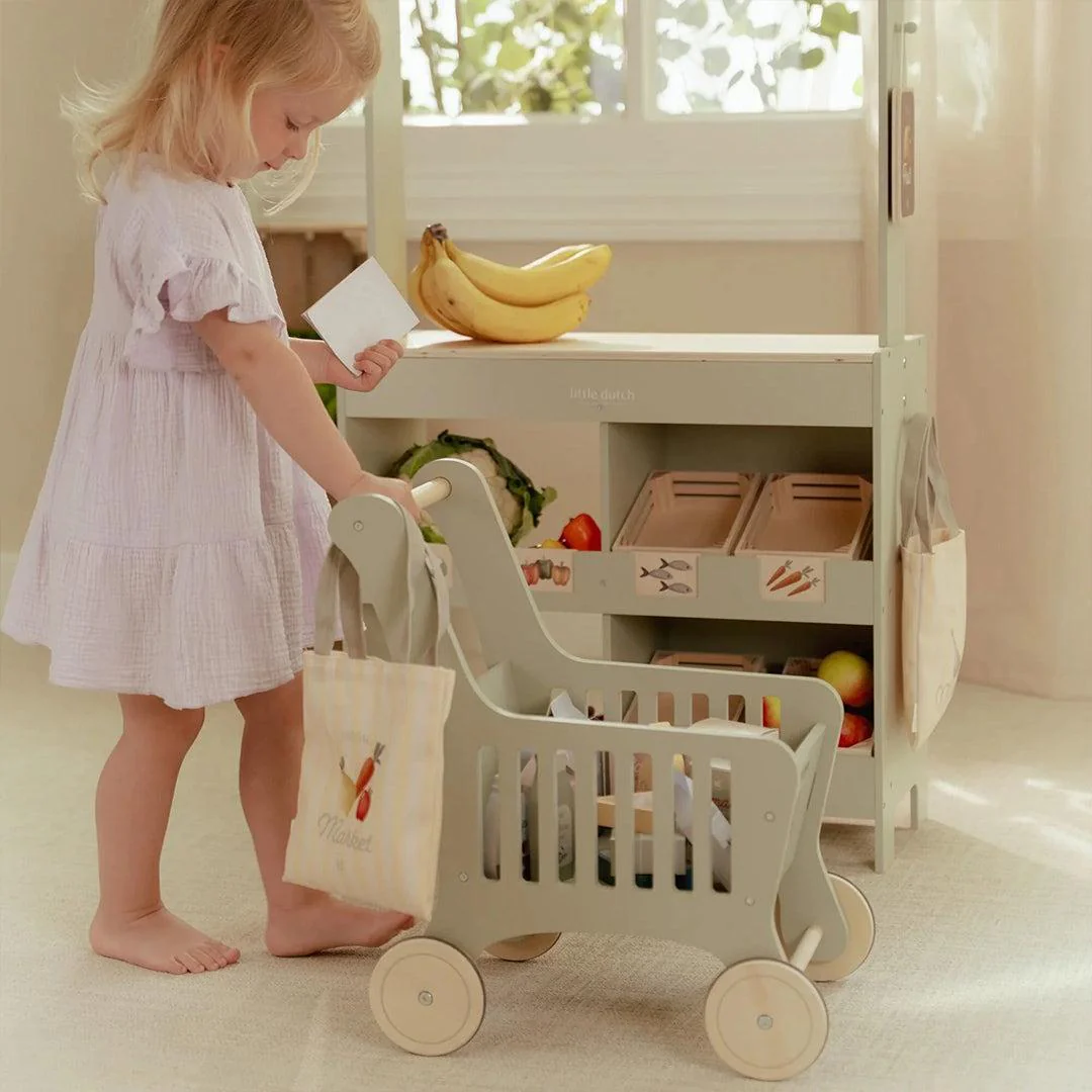 Little Dutch Wooden Shopping Cart - Image 2