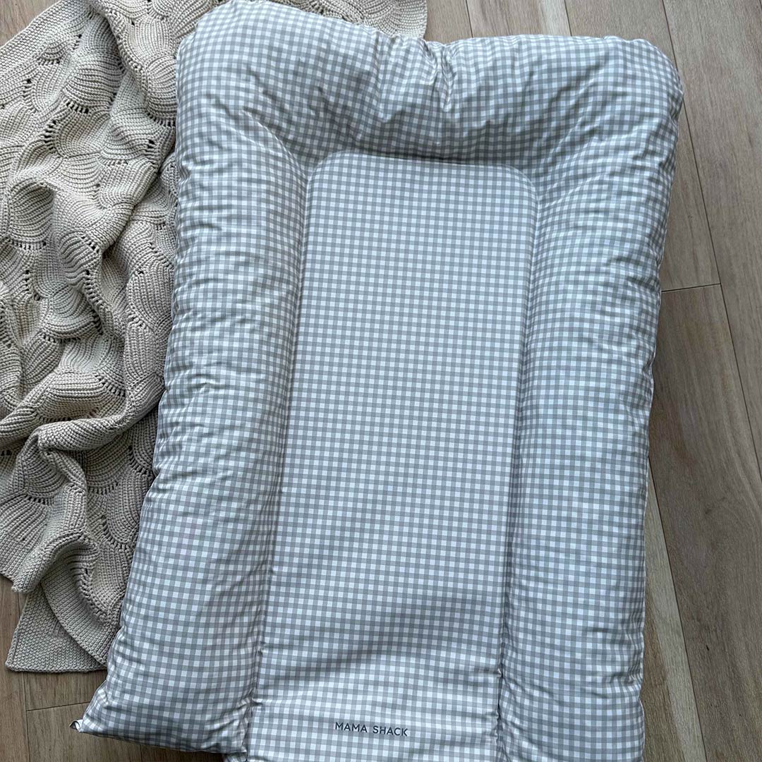 Mama Shack Nest Changing Mat - Greige Gingham - Image 2