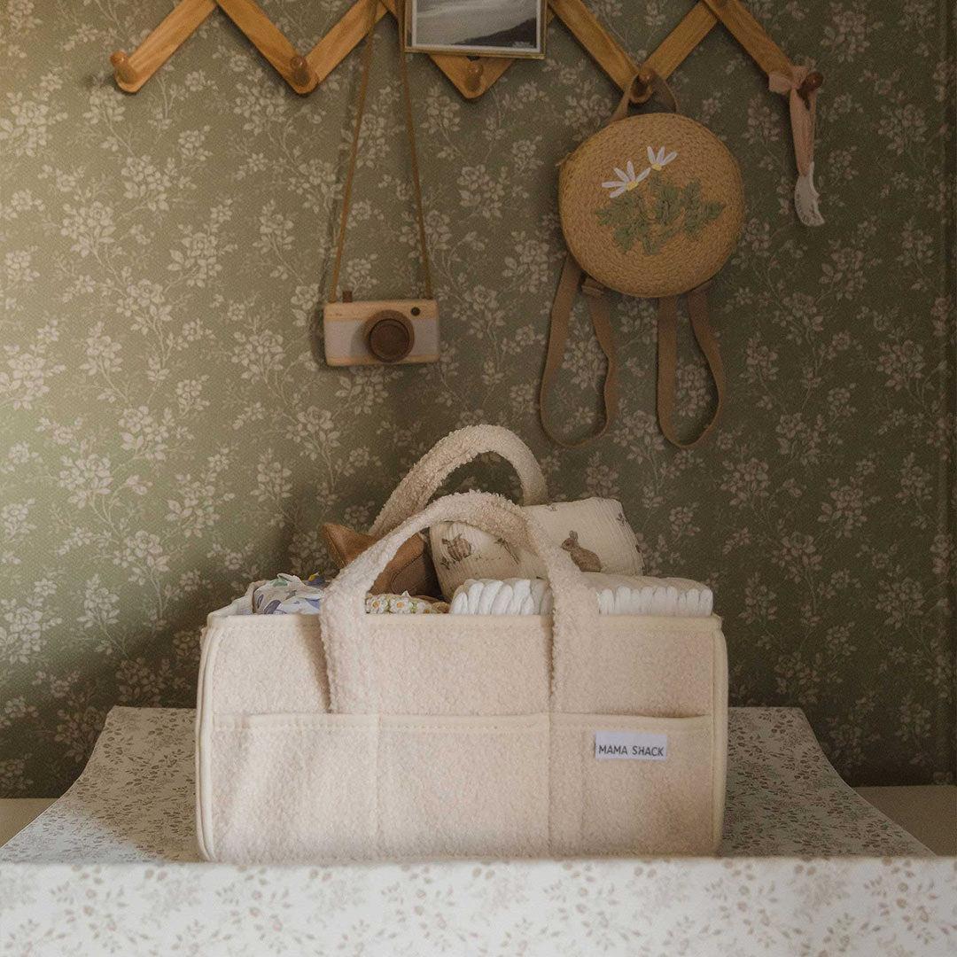 Mama Shack Teddy Fleece Nappy Caddy - Ivory - Image 5