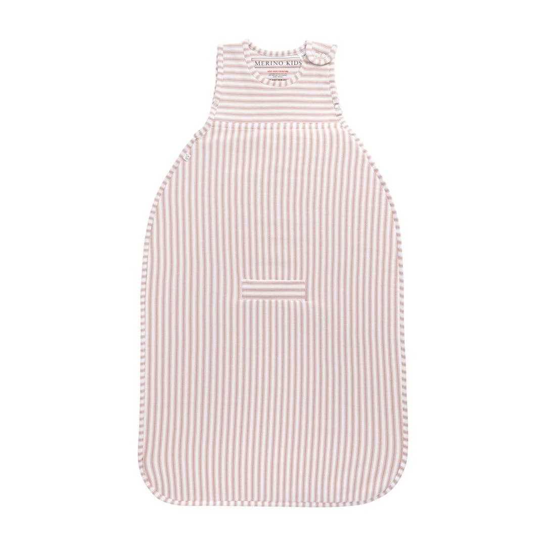 Merino Kids Go Go Sleeping Bag - Duvet Weight - Variegated Stripe Mauve