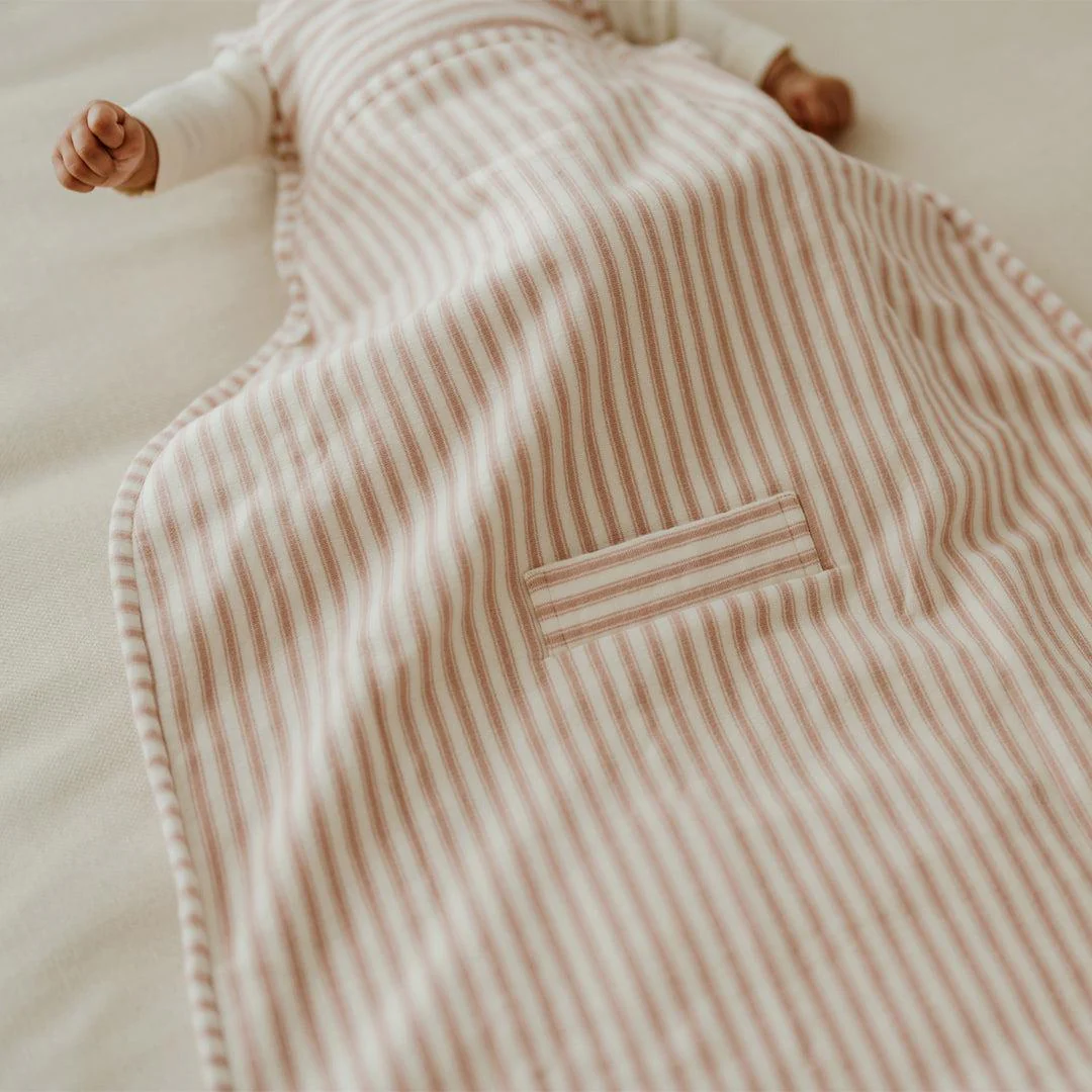 Merino Kids Go Go Sleeping Bag - Duvet Weight - Variegated Stripe Mauve - Image 5