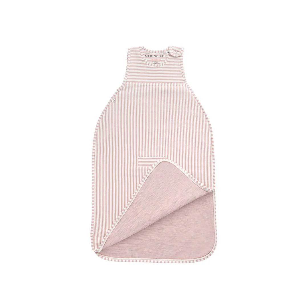Merino Kids Go Go Sleeping Bag - Duvet Weight - Variegated Stripe Mauve - Image 9