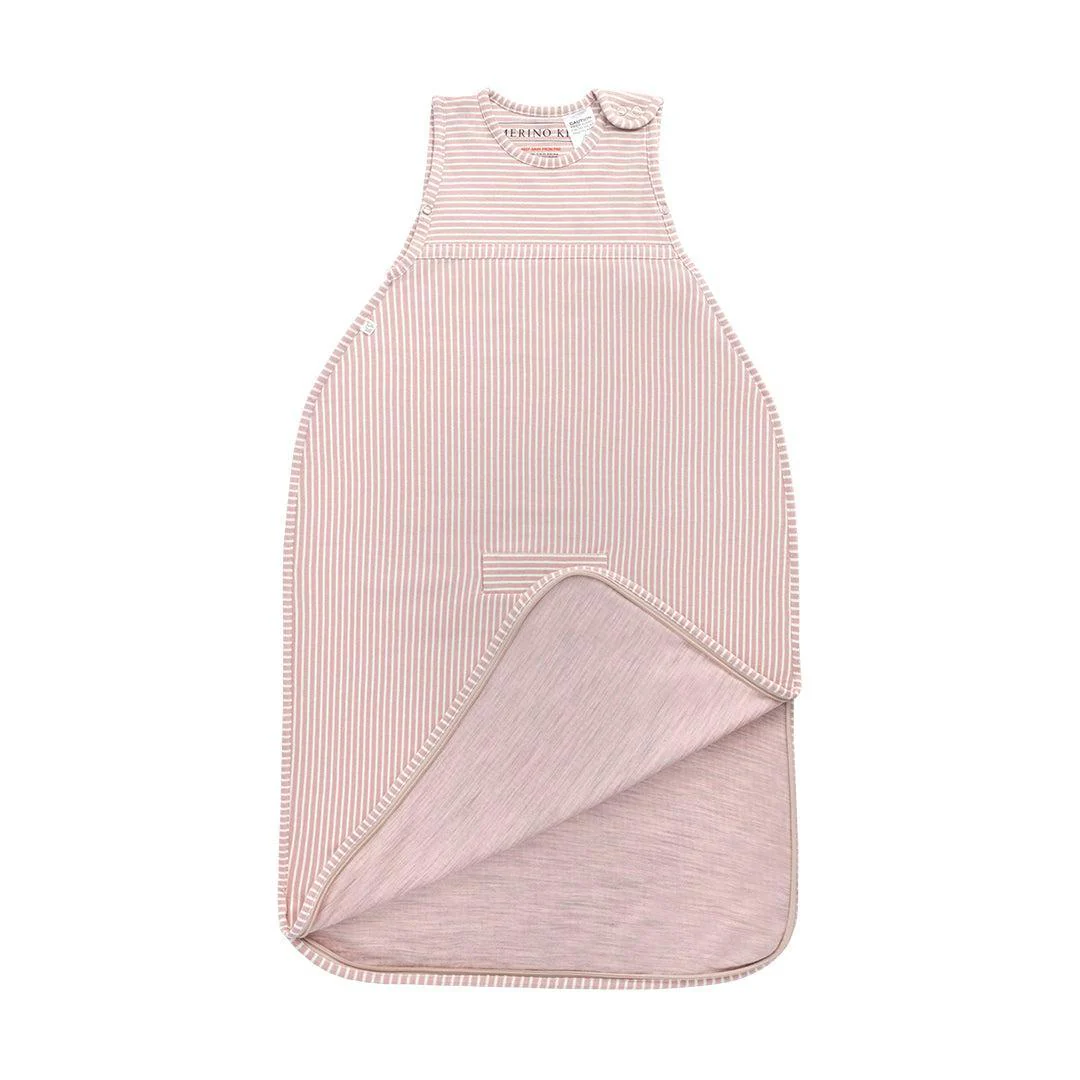 Merino Kids Go Go Sleeping Bag - All Seasons - Misty Rose Stripe - Image 12
