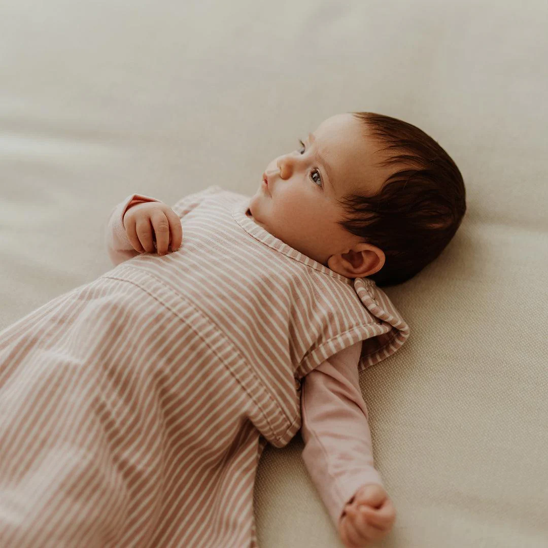 Merino Kids Go Go Sleeping Bag - All Seasons - Misty Rose Stripe - Image 3