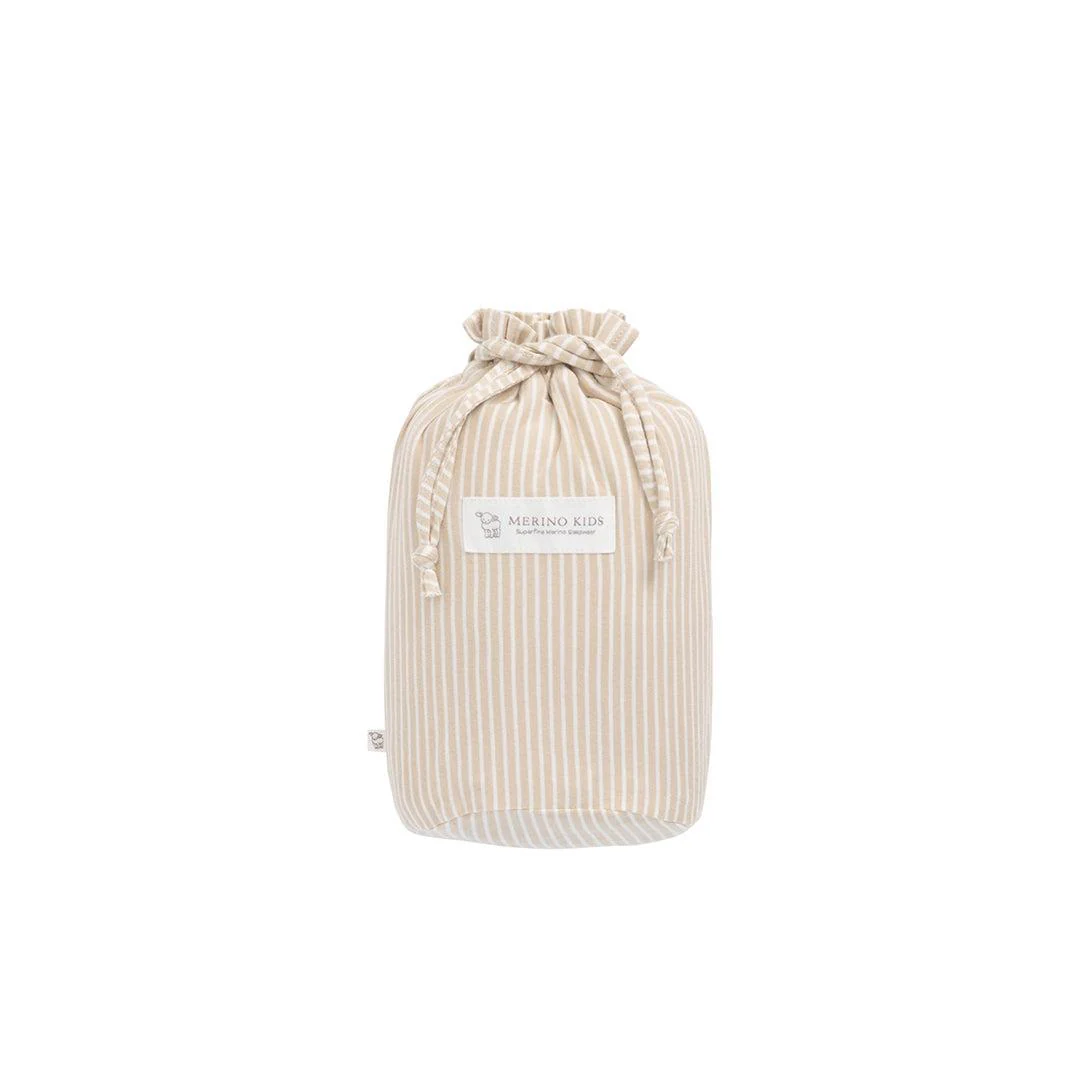 Merino Kids Go Go Sleeping Bag - All Seasons - Sandstone Stripe - Image 10