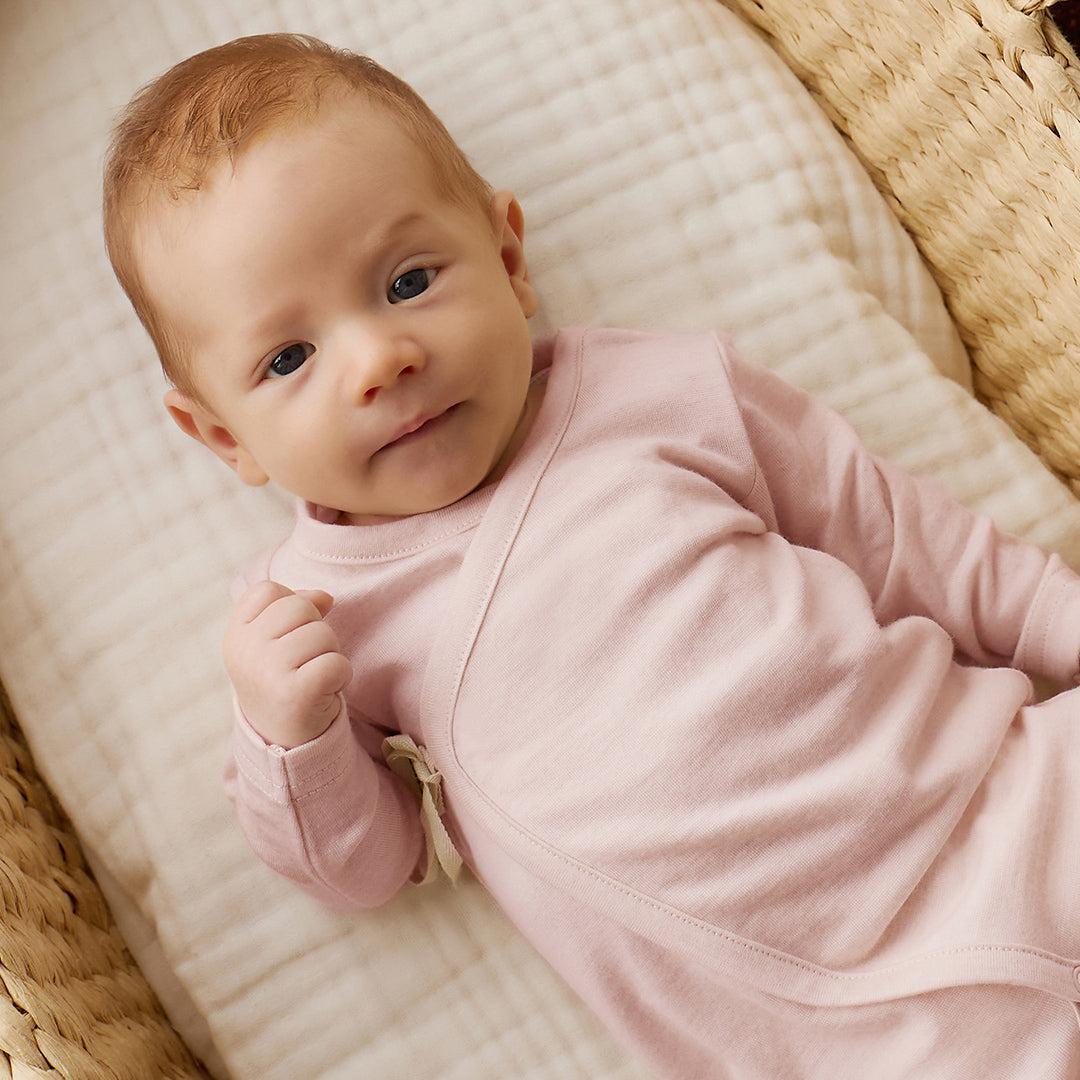 Merino Kids Merino Wrap Onepiece - Cloud Pink - Image 3