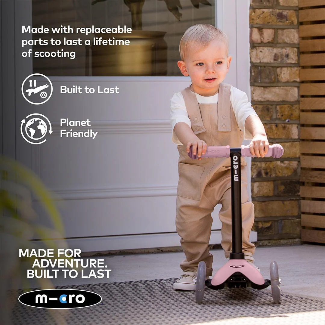 Micro Scooters Mini Deluxe LED Rock And Go Scooter - Rose Pink - Image 10