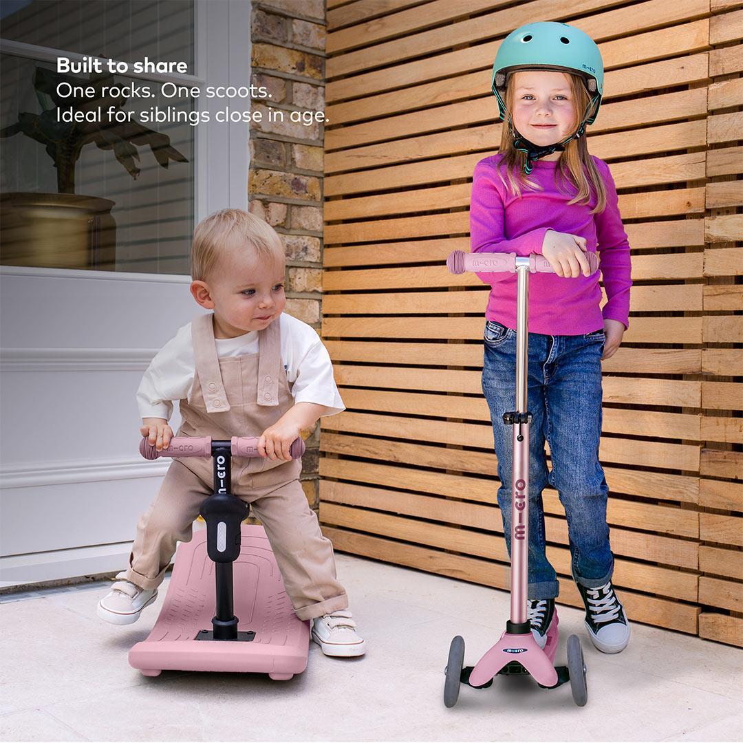 Micro Scooters Mini Deluxe LED Rock And Go Scooter - Rose Pink - Image 6