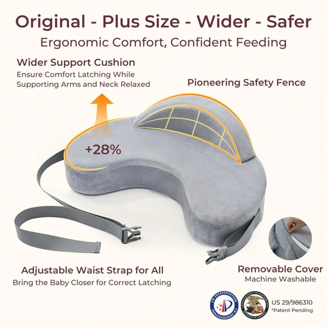 Momcozy Exclusive Memory Foam Nursing Pillow - Grey - Image 5
