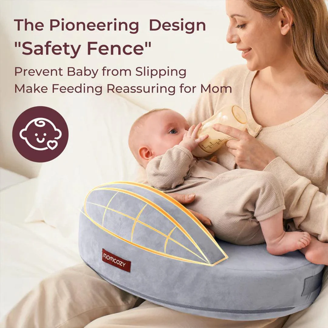 Momcozy Exclusive Memory Foam Nursing Pillow - Grey - Image 6