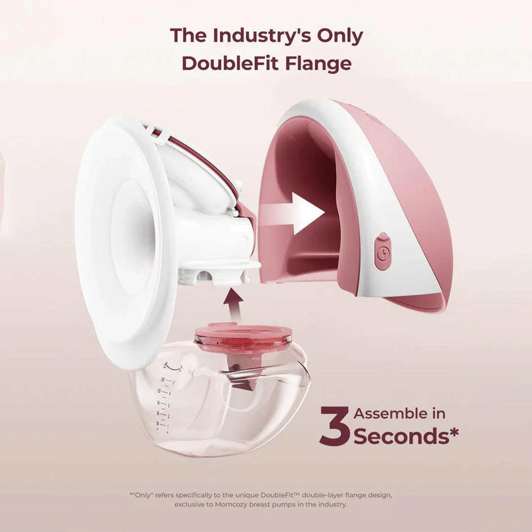 Momcozy M9 Double Breast Pump - Pink / White - Image 4