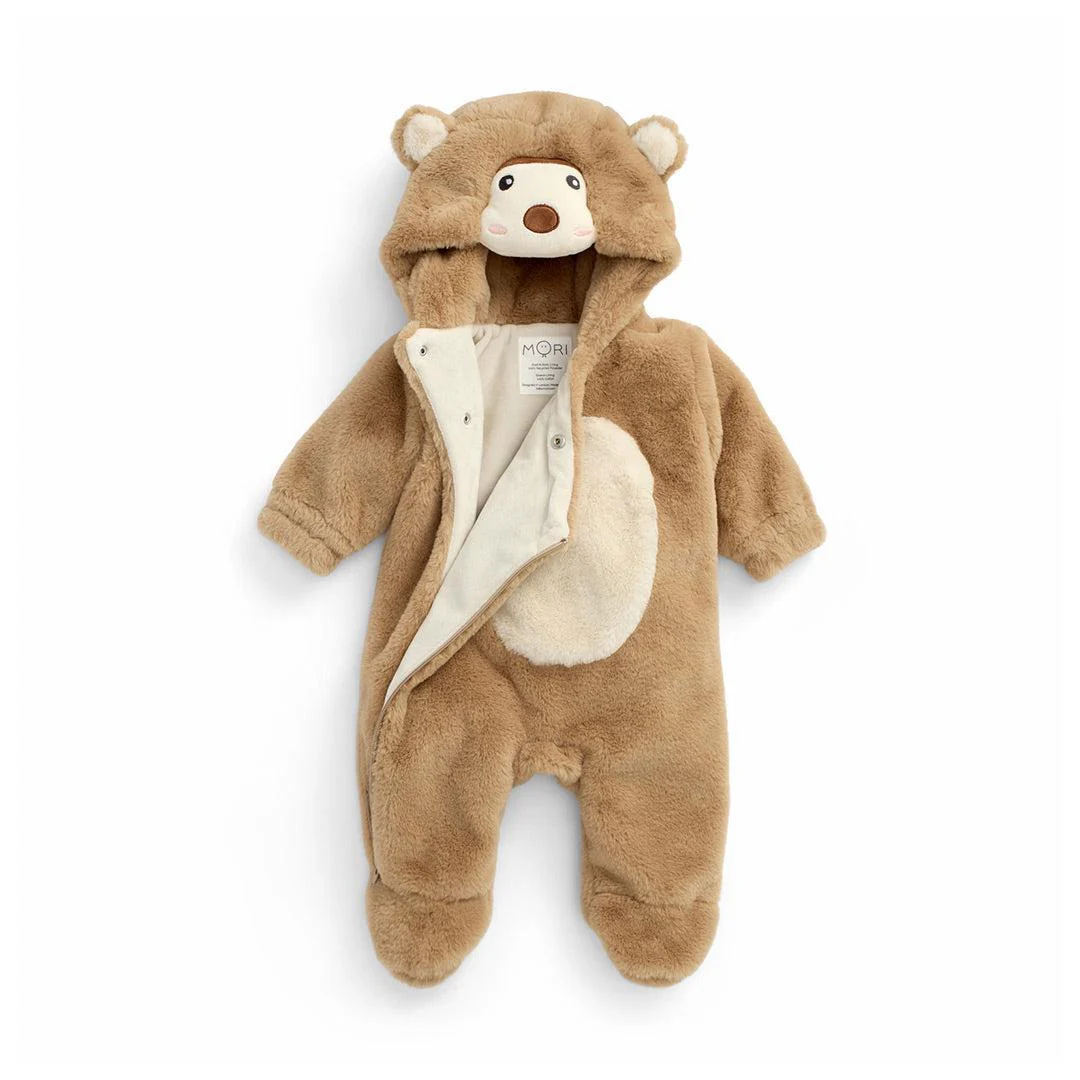 MORI Monkey Faux Fur Pramsuit - Sesame - Image 3