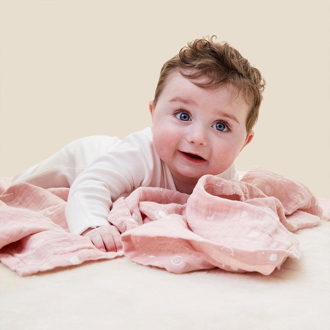 MORI Pre-Washed Large Muslin Swaddle - Pink - Image 2