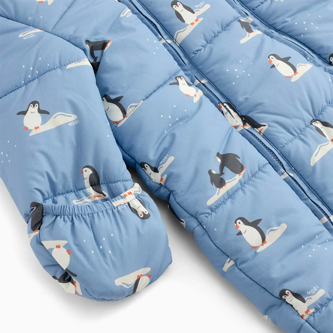 MORI Recycled Faux Fur Lined Penguin Snowsuit - Rainwash - Image 6