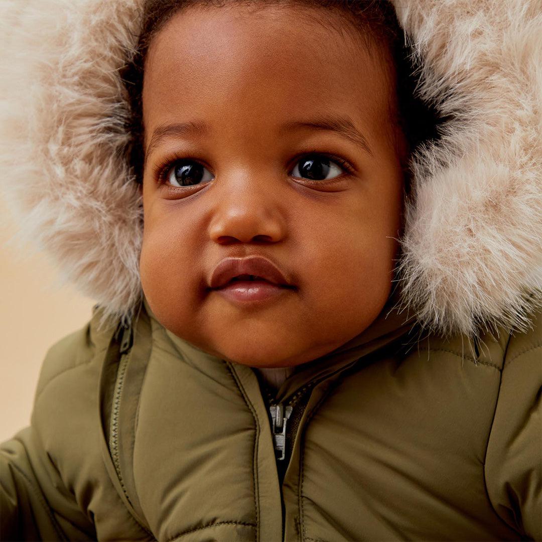 MORI Recycled Waterproof Faux Fur Lined Snowsuit - Olive - Image 2