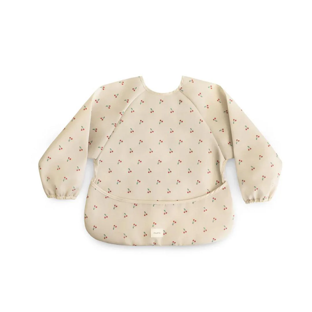 Mushie Long Sleeve Bib - Cherries