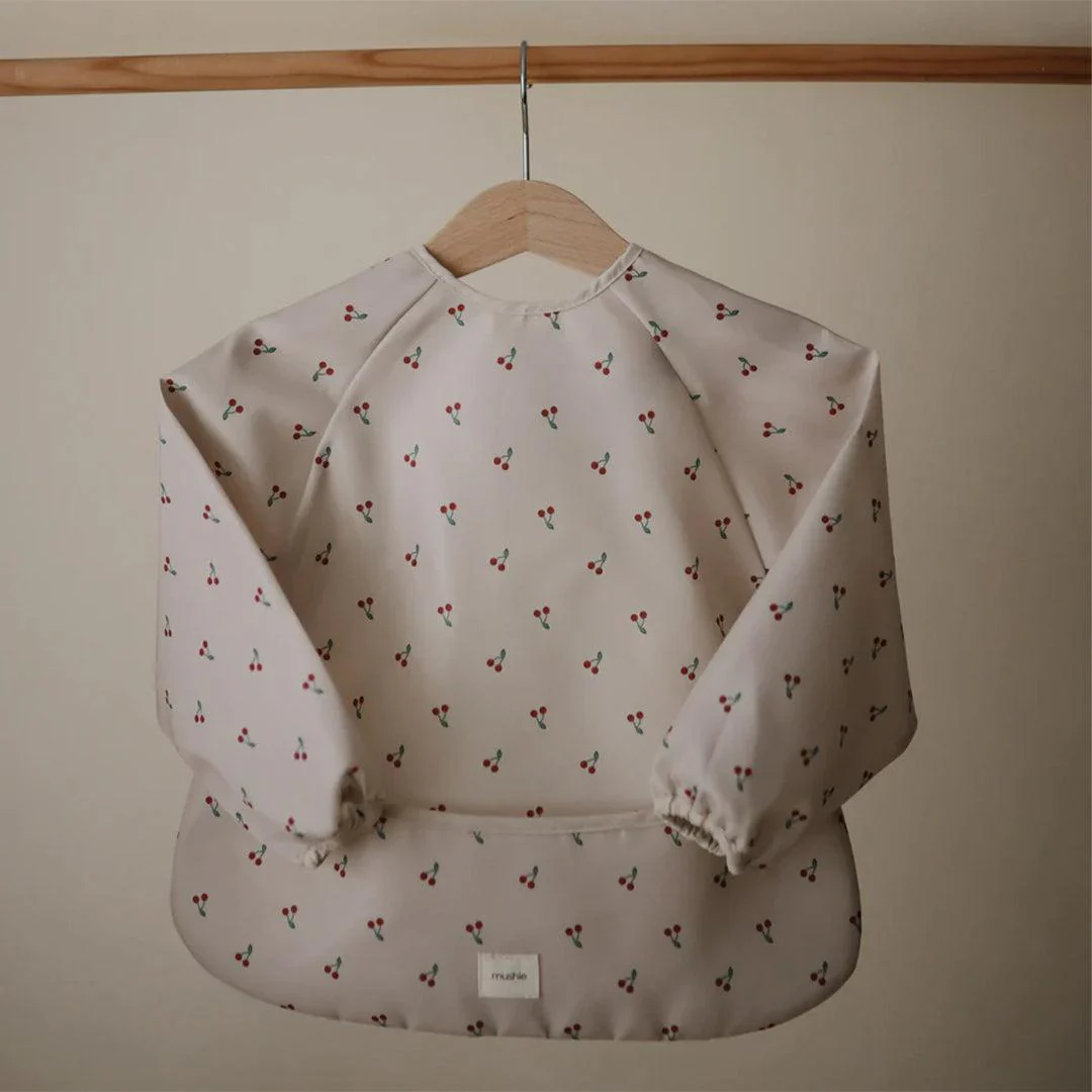 Mushie Long Sleeve Bib - Cherries - Image 2