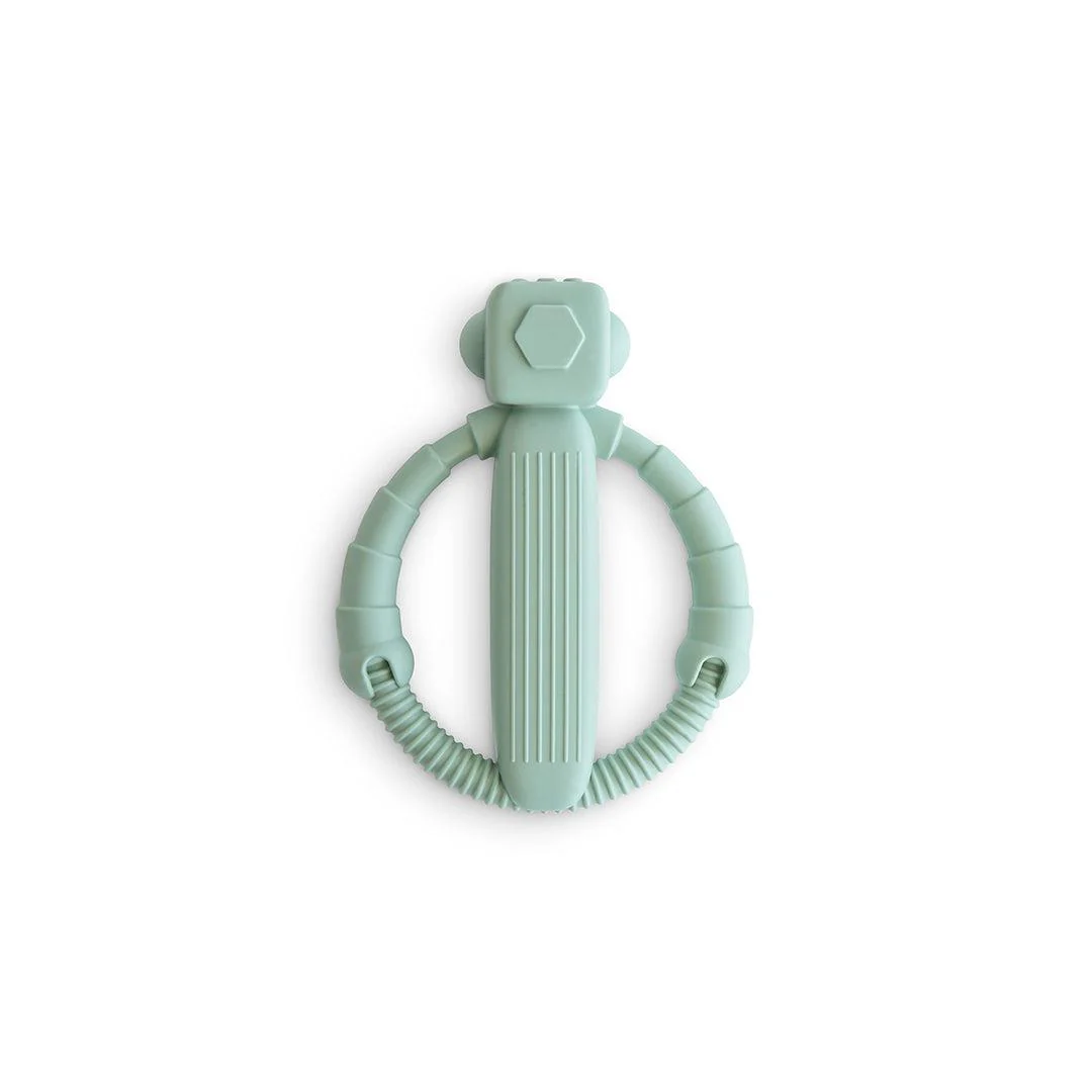 Mushie Robot Rattle Teether - Cambridge Blue - Image 4