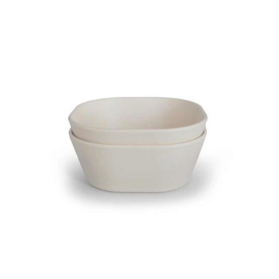 Mushie Square Dinnerware Bowls - Ivory - 2 Pack - Image 2