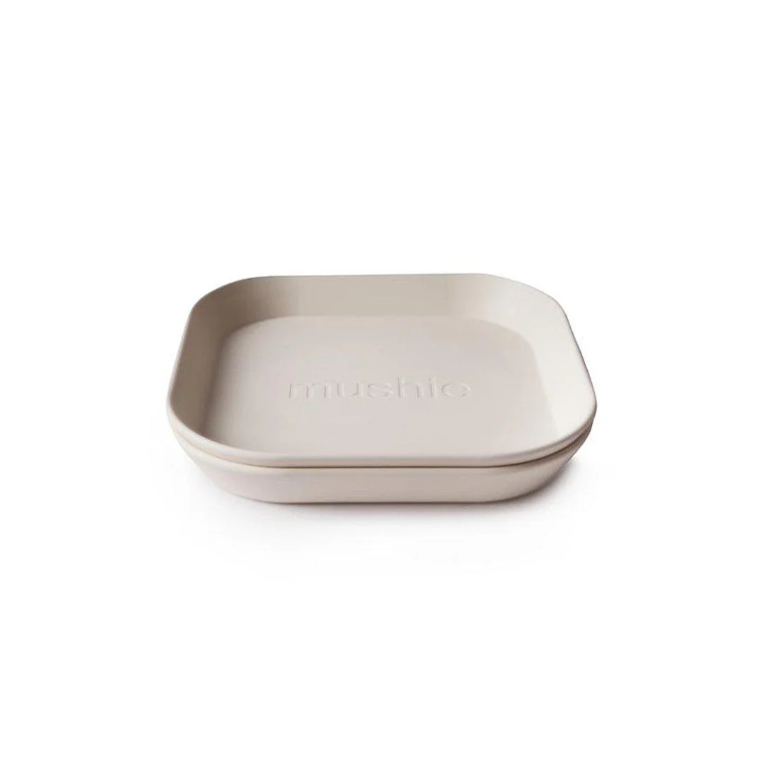 Mushie Square Dinnerware Plates - Ivory - 2 Pack - Image 2
