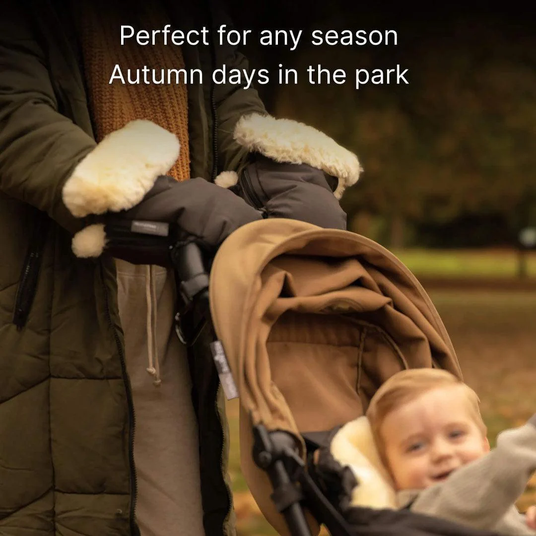 Naturally Sheepskins Stroller Hand Mittens - Charcoal Grey - Image 3