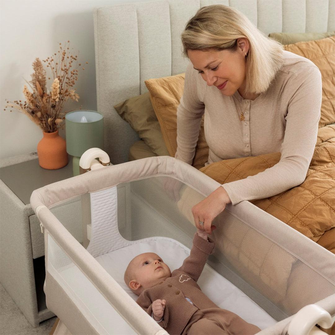 Obaby Cloud Bedside Crib - Oatmeal - Image 2