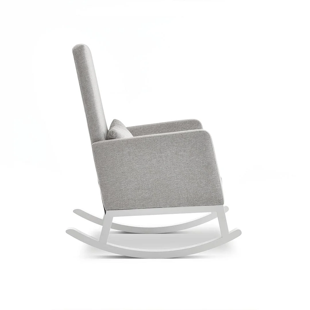 Obaby High Back Rocking Chair - White/Stone - Image 4