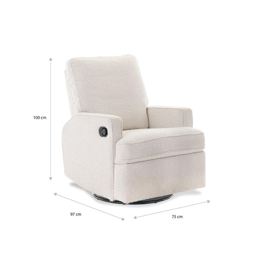 Obaby Madison Swivel Glider Recliner Chair - Bouclé Style - Image 7