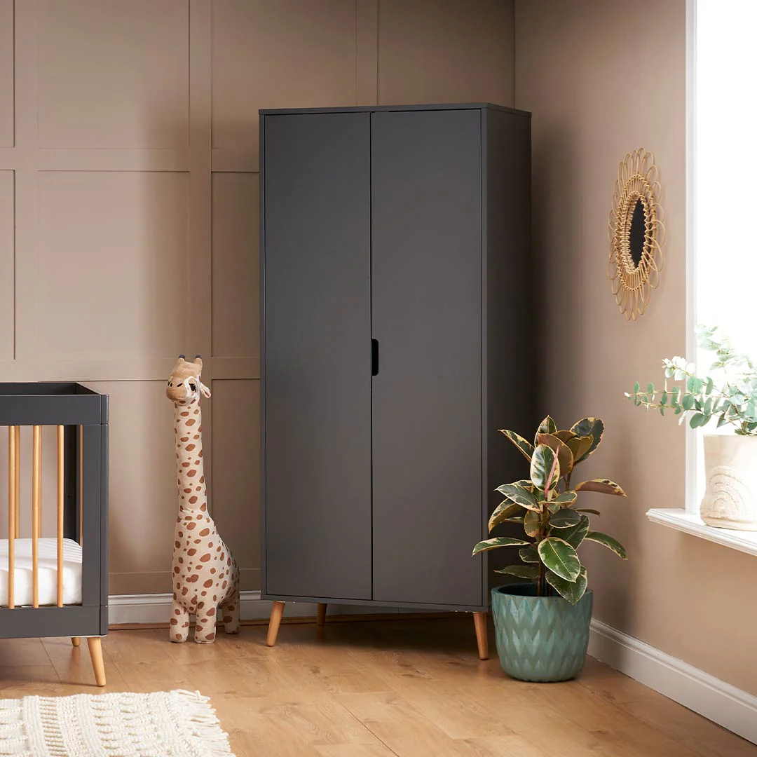 Obaby Maya Double Wardrobe - Slate + Natural - Image 3