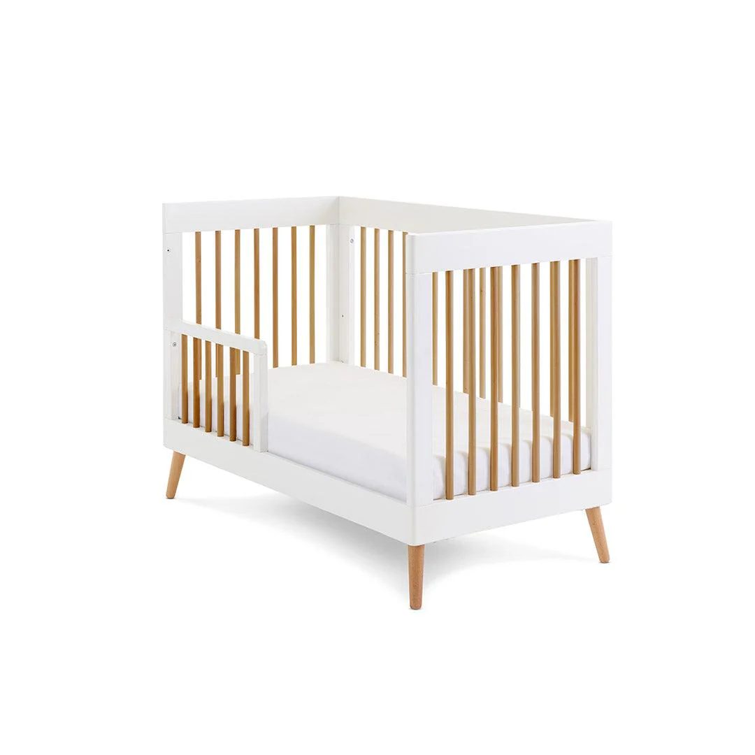 Obaby Maya Mini Cot Bed - White + Natural - Image 6