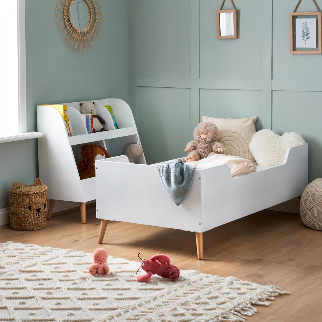 Obaby Maya Toddler Bed - White + Natural - Image 2