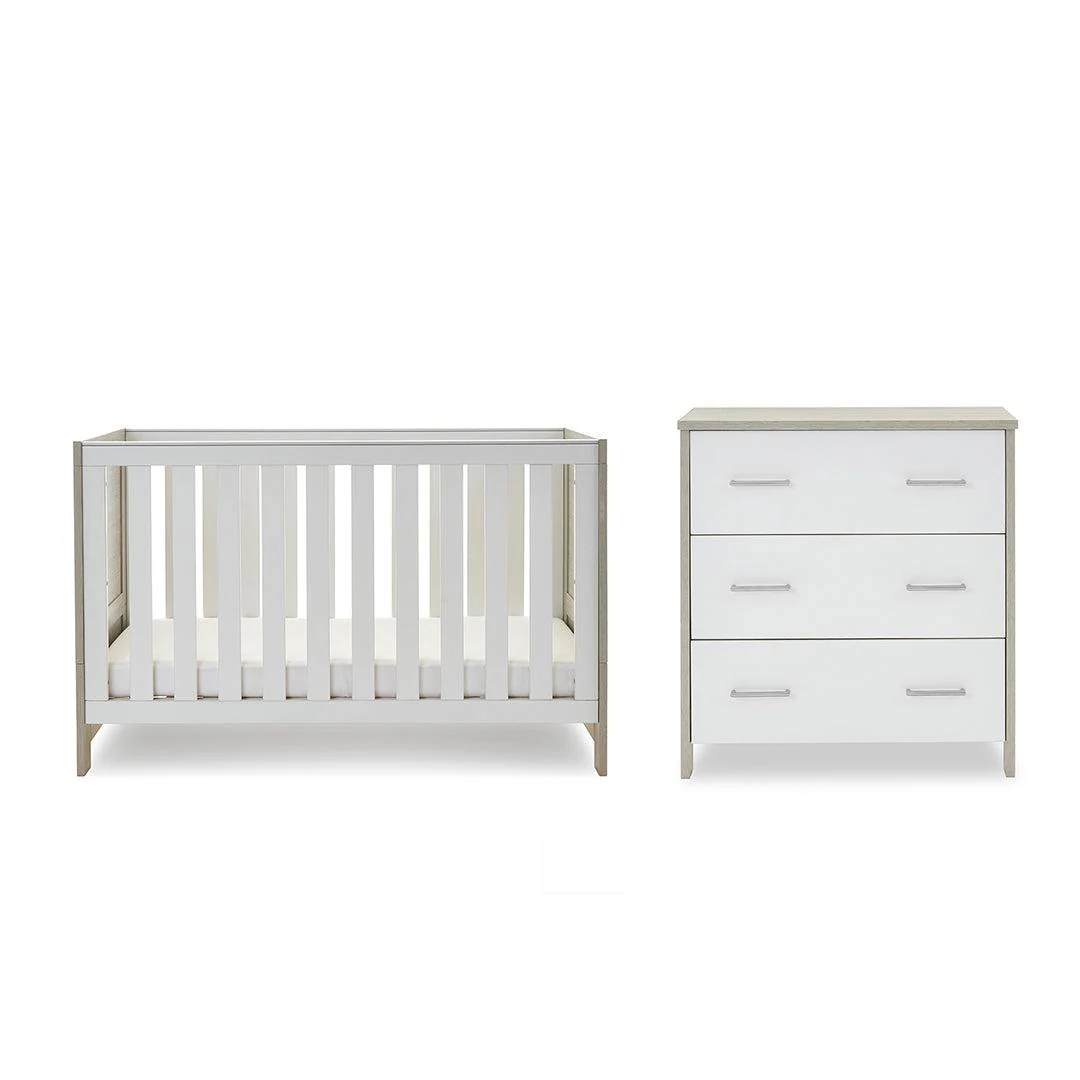 Obaby Nika 2 Piece Room Set - Grey Wash + White