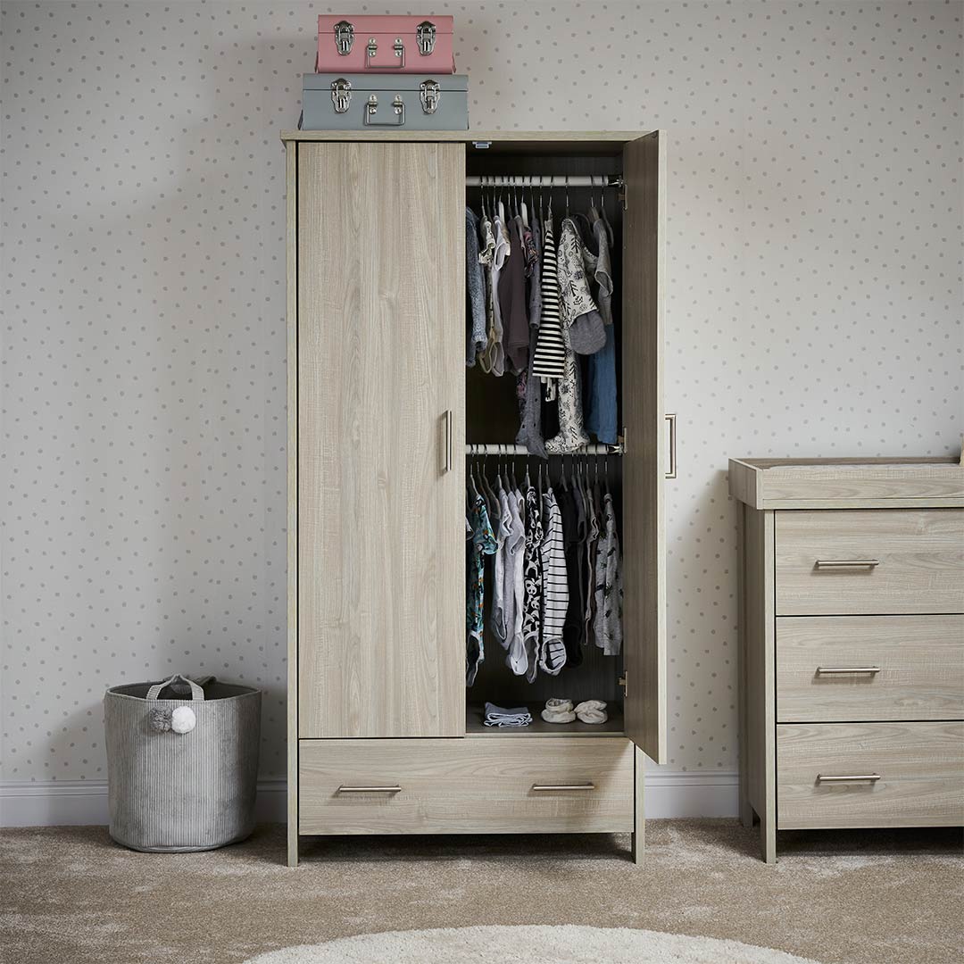 Obaby Nika Double Wardrobe - Grey Wash - Image 3
