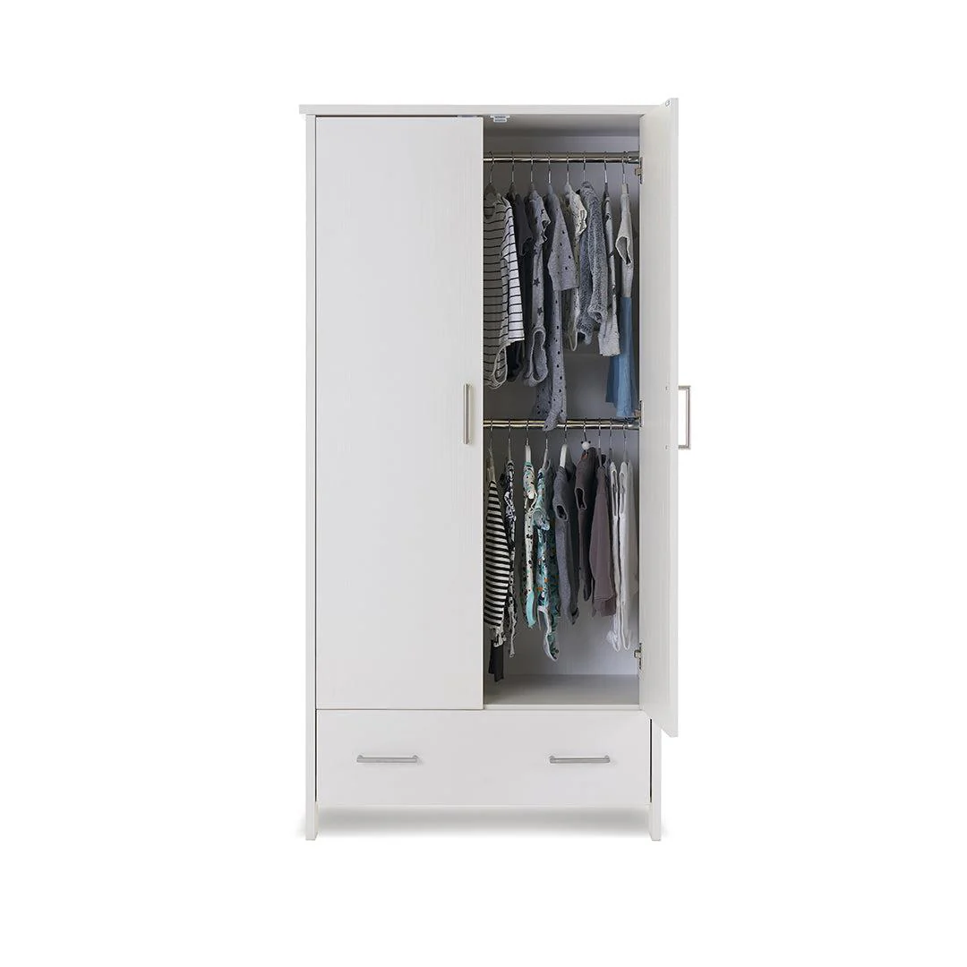 Obaby Nika Double Wardrobe - White Wash - Image 4