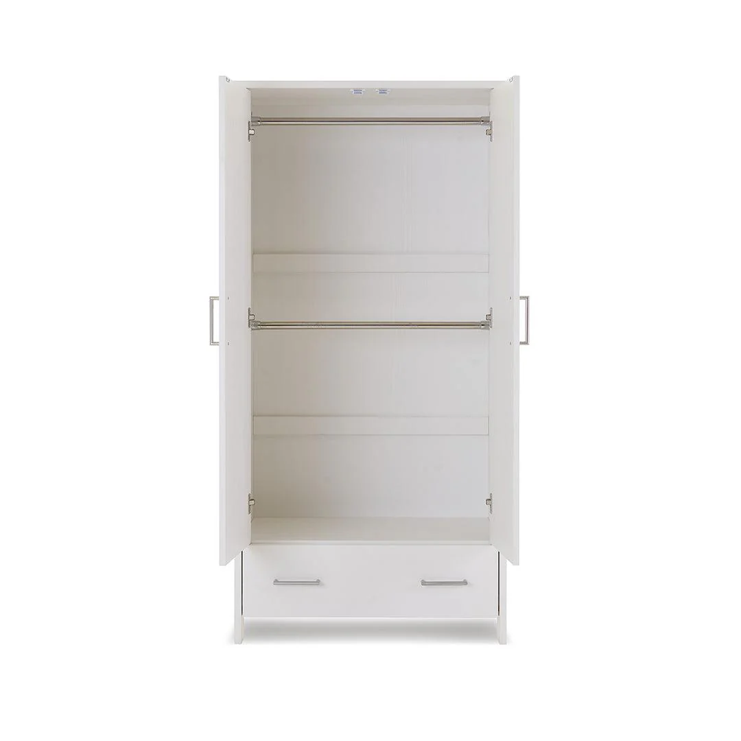 Obaby Nika Double Wardrobe - White Wash - Image 6