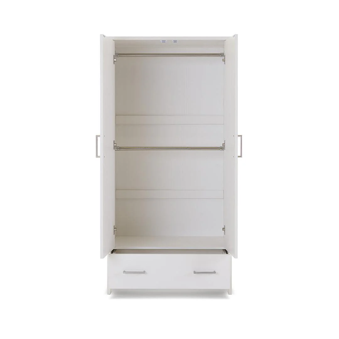 Obaby Nika Double Wardrobe - White Wash - Image 7