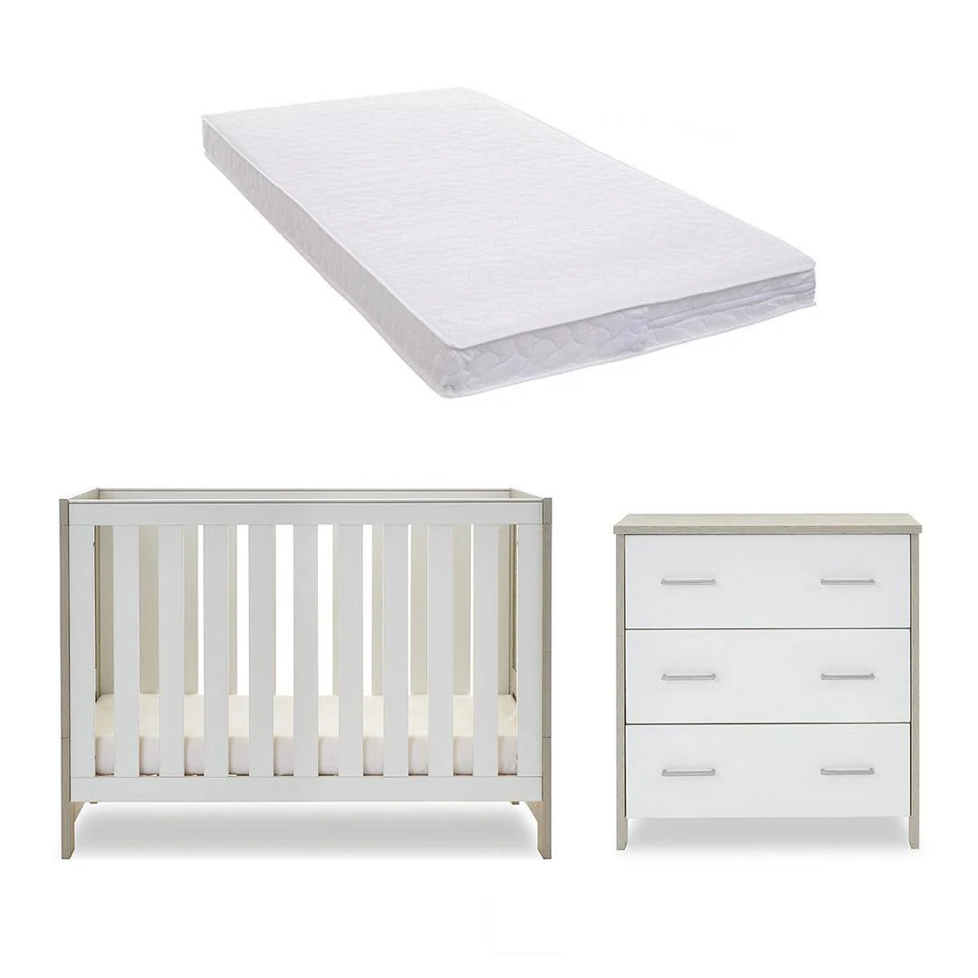Obaby Nika Mini 2 Piece Room Set - Grey Wash + White - Image 3